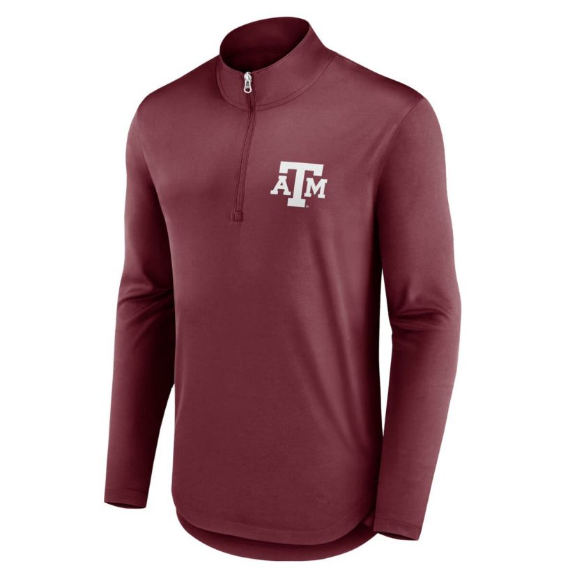 NCAA Fanatics Texas A&M Aggies Quarterback Mock Neck Quarter-Zip Top