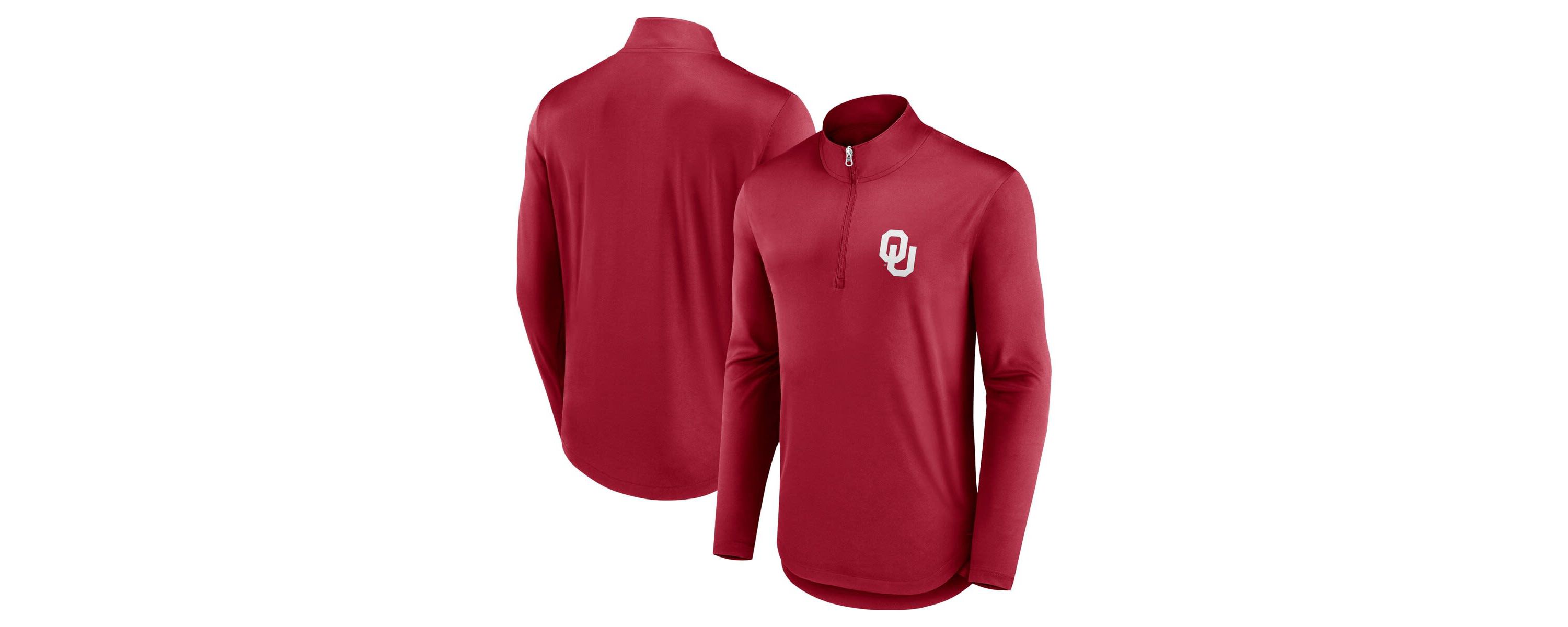 NCAA Fanatics Oklahoma Sooners Quarterback Mock Neck Quarter-Zip Top
