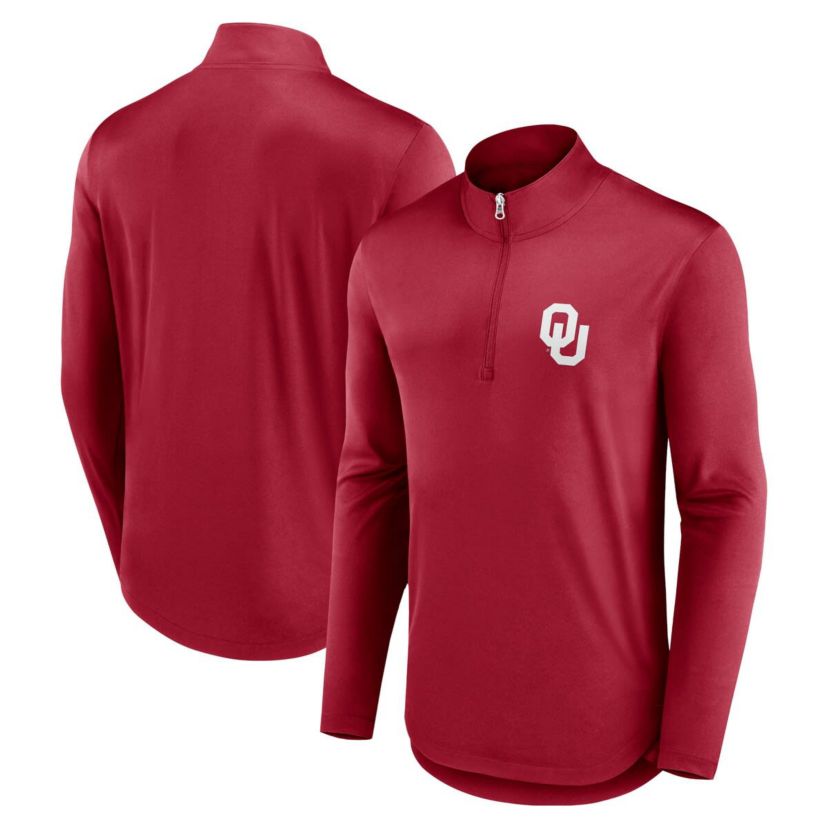 NCAA Fanatics Oklahoma Sooners Quarterback Mock Neck Quarter-Zip Top