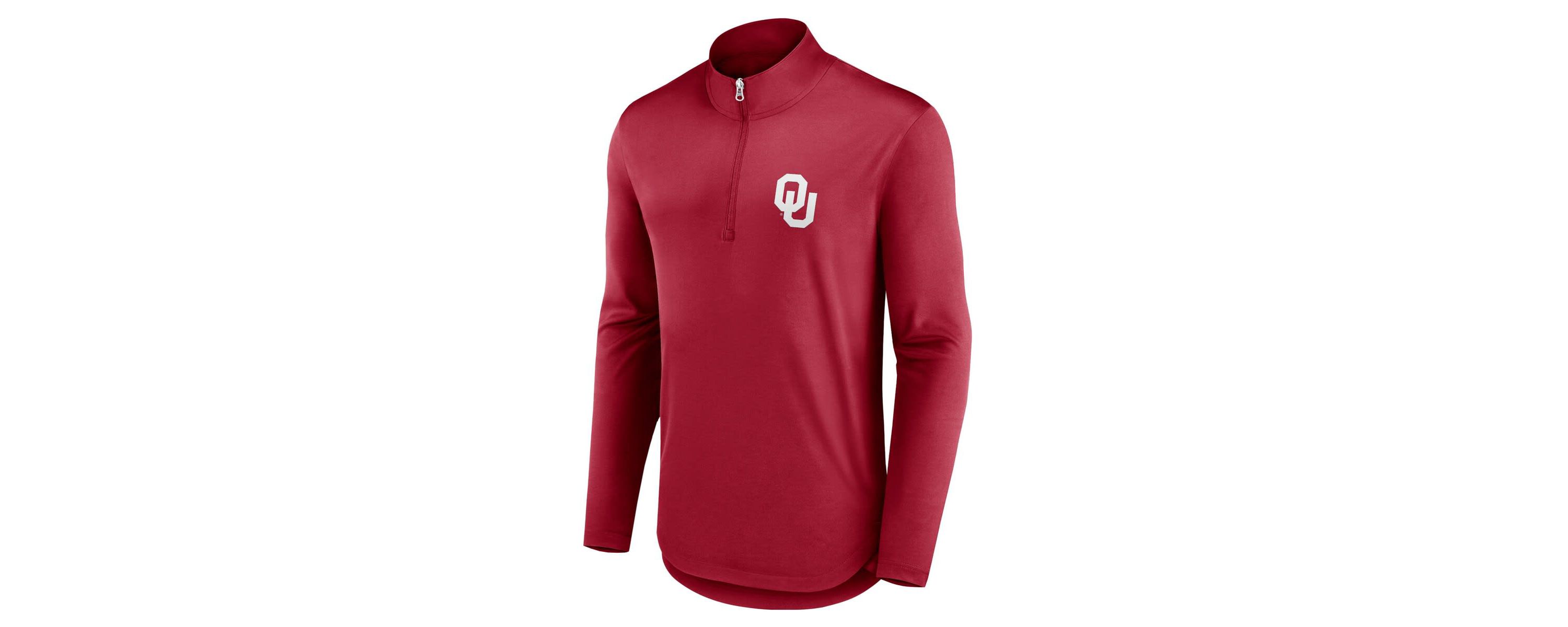 NCAA Fanatics Oklahoma Sooners Quarterback Mock Neck Quarter-Zip Top