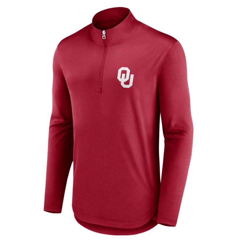NCAA Fanatics Oklahoma Sooners Quarterback Mock Neck Quarter-Zip Top