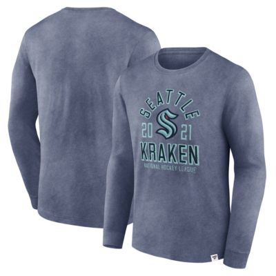 Men's NHL Fanatics Deep Sea Seattle Kraken Keep The Zone Long Sleeve T-Shirt, Navy Blue, Medium