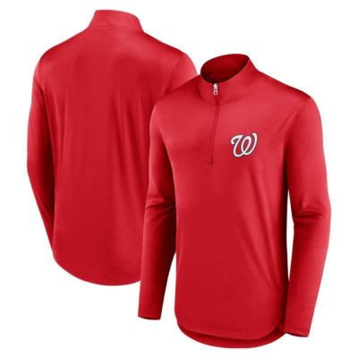 Men's MLB Fanatics Washington Nationals Quarterback Quarter-Zip Top, Red, 2XL