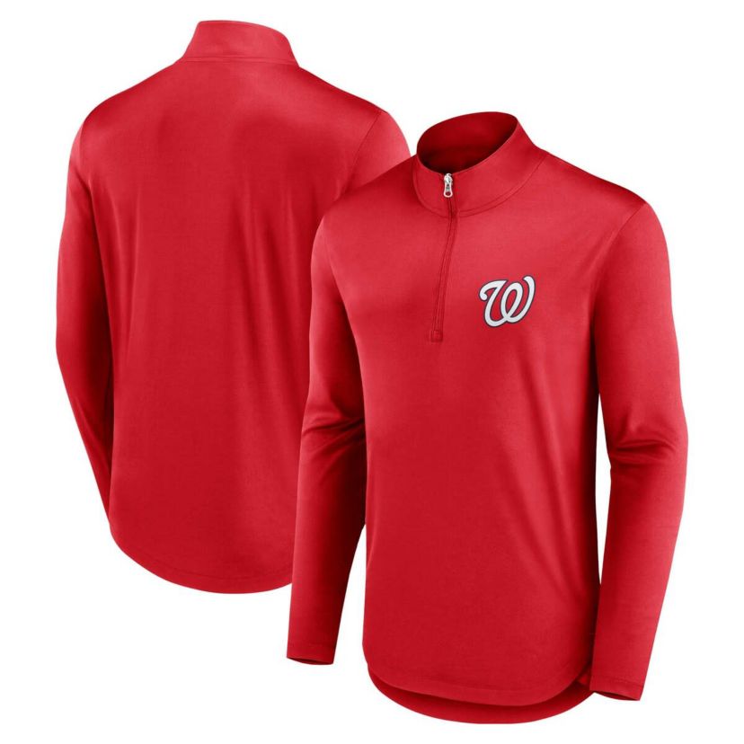 MLB Fanatics Washington Nationals Quarterback Quarter-Zip Top