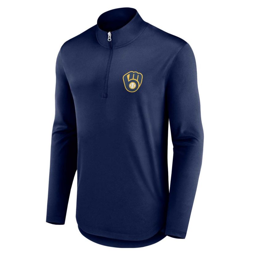 MLB Fanatics Milwaukee Brewers Quarterback Quarter-Zip Top