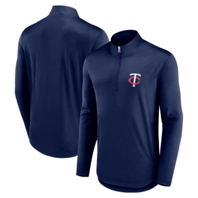 Men's MLB Fanatics Minnesota Twins Quarterback Quarter-Zip Top, Navy Blue, Small