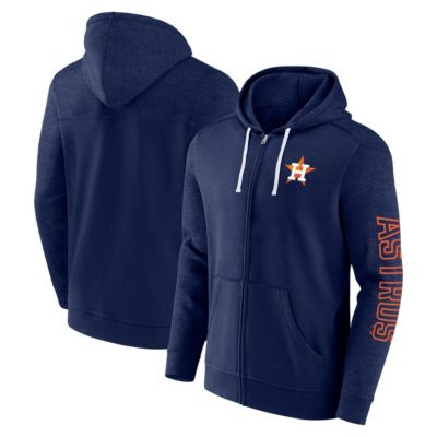 Men's MLB Fanatics Houston Astros Offensive Line Up Lightweight Full-Zip Hoodie, Navy Blue, Small