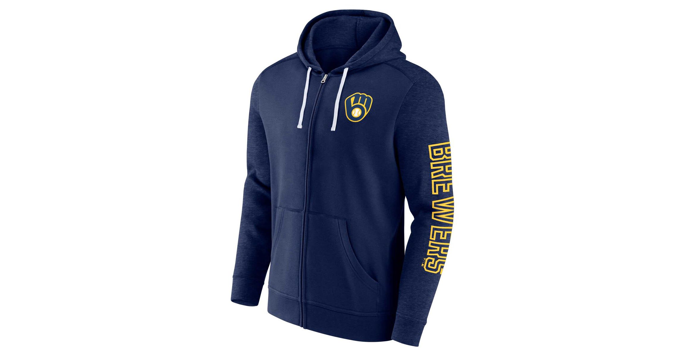 MLB Fanatics Milwaukee Brewers Offensive Line Up Lightweight Full-Zip Hoodie