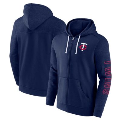 Men's MLB Fanatics Minnesota Twins Offensive Line Up Lightweight Full-Zip Hoodie, Navy Blue, Small