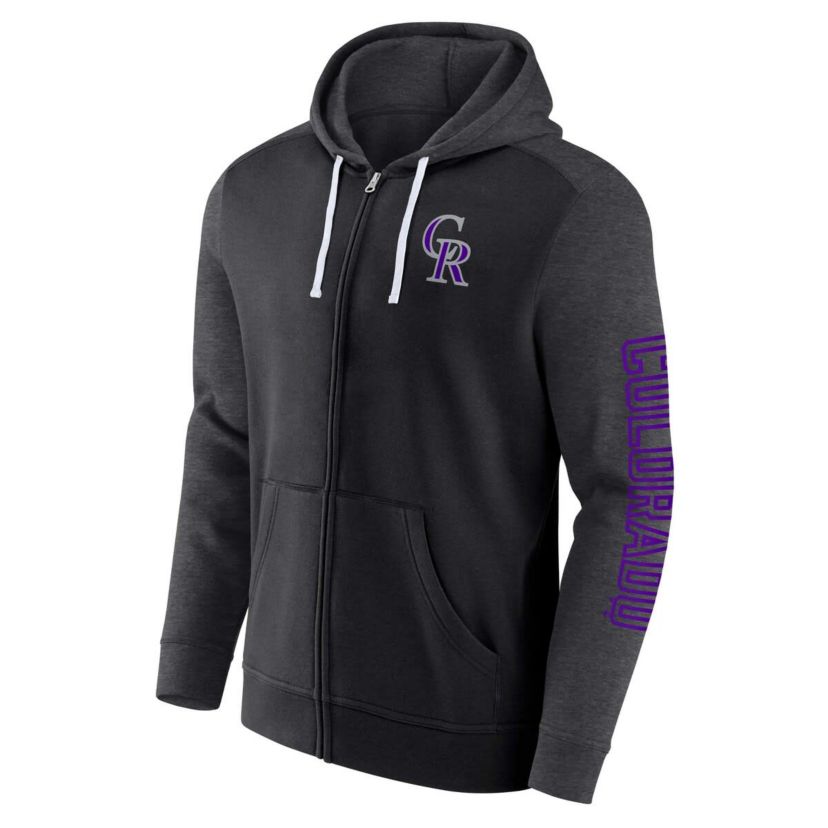 MLB Fanatics Colorado Rockies Offensive Line Up Lightweight Full-Zip Hoodie