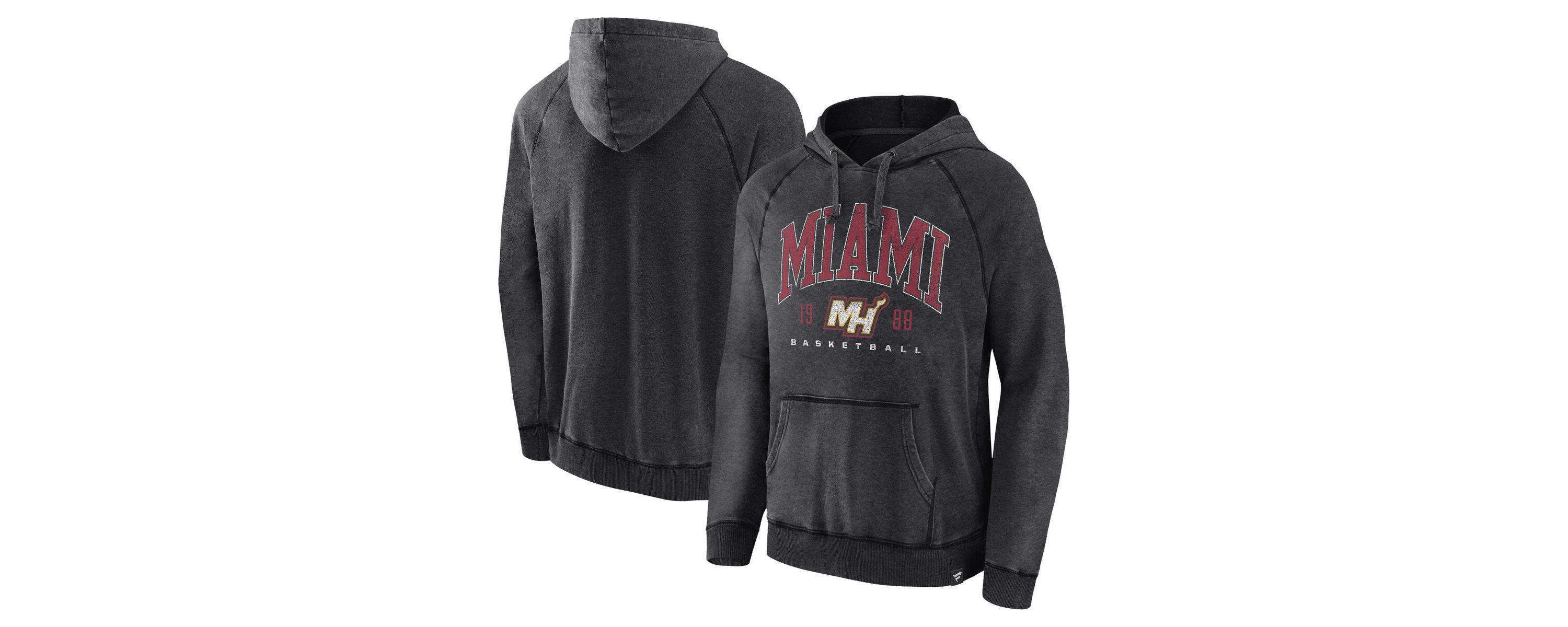NBA Fanatics Miami Heat Foul Trouble Snow Wash Raglan Pullover Hoodie