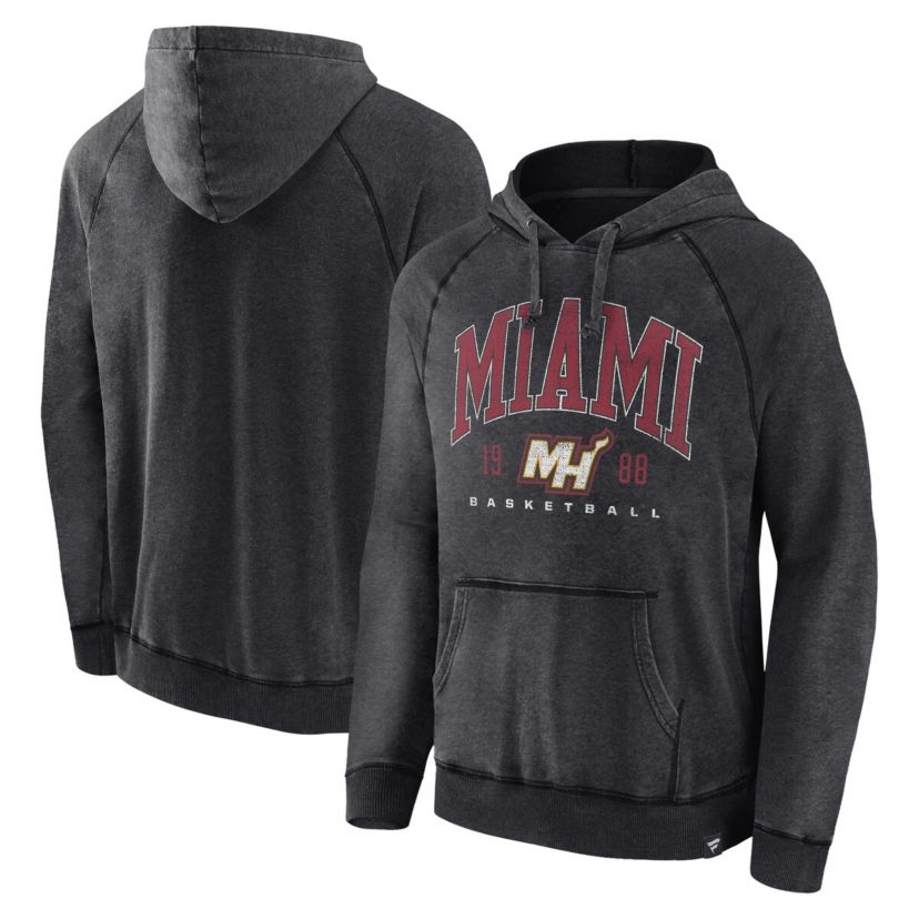 NBA Fanatics Miami Heat Foul Trouble Snow Wash Raglan Pullover Hoodie