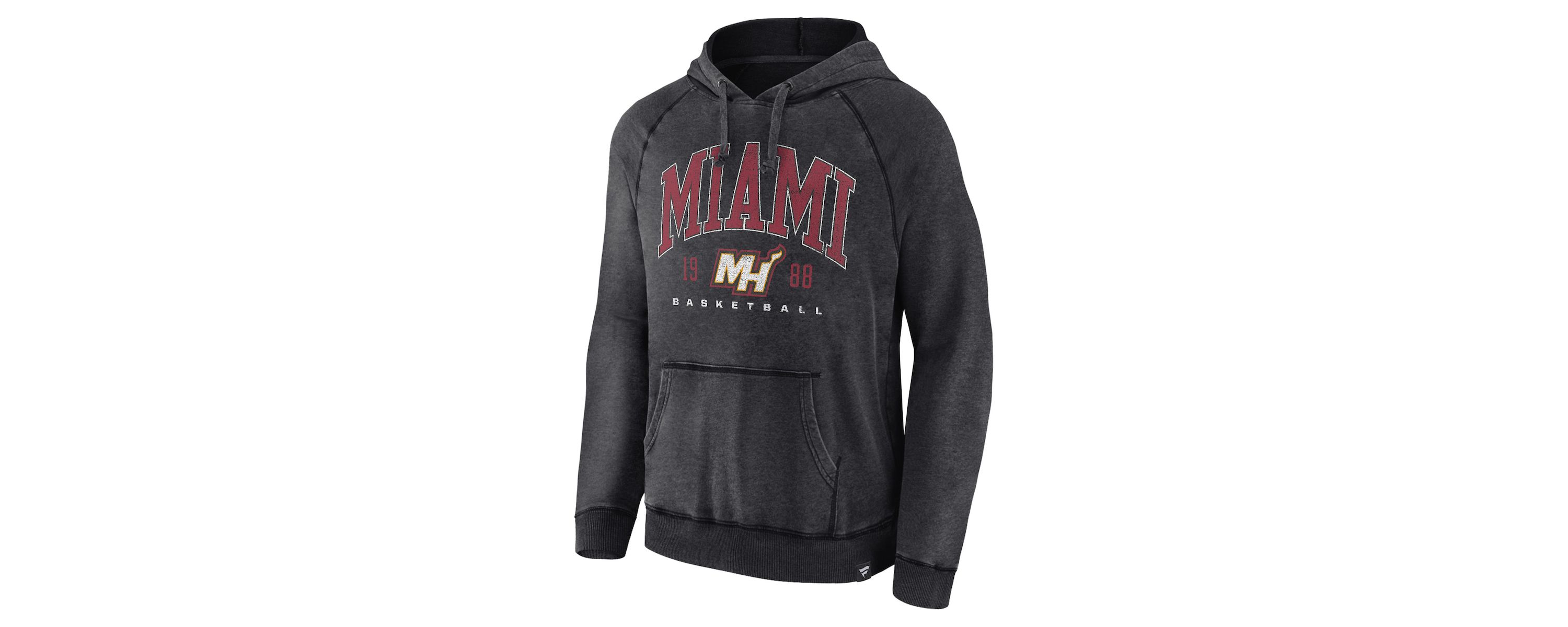 NBA Fanatics Miami Heat Foul Trouble Snow Wash Raglan Pullover Hoodie