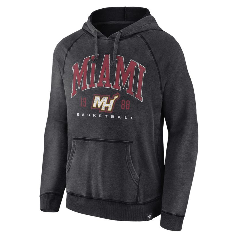 NBA Fanatics Miami Heat Foul Trouble Snow Wash Raglan Pullover Hoodie