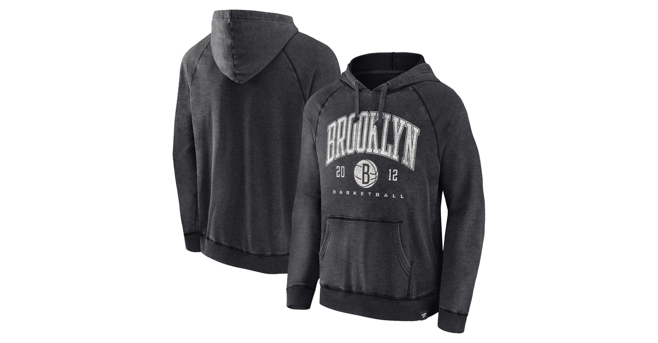 NBA Fanatics Brooklyn Nets Foul Trouble Snow Wash Raglan Pullover Hoodie