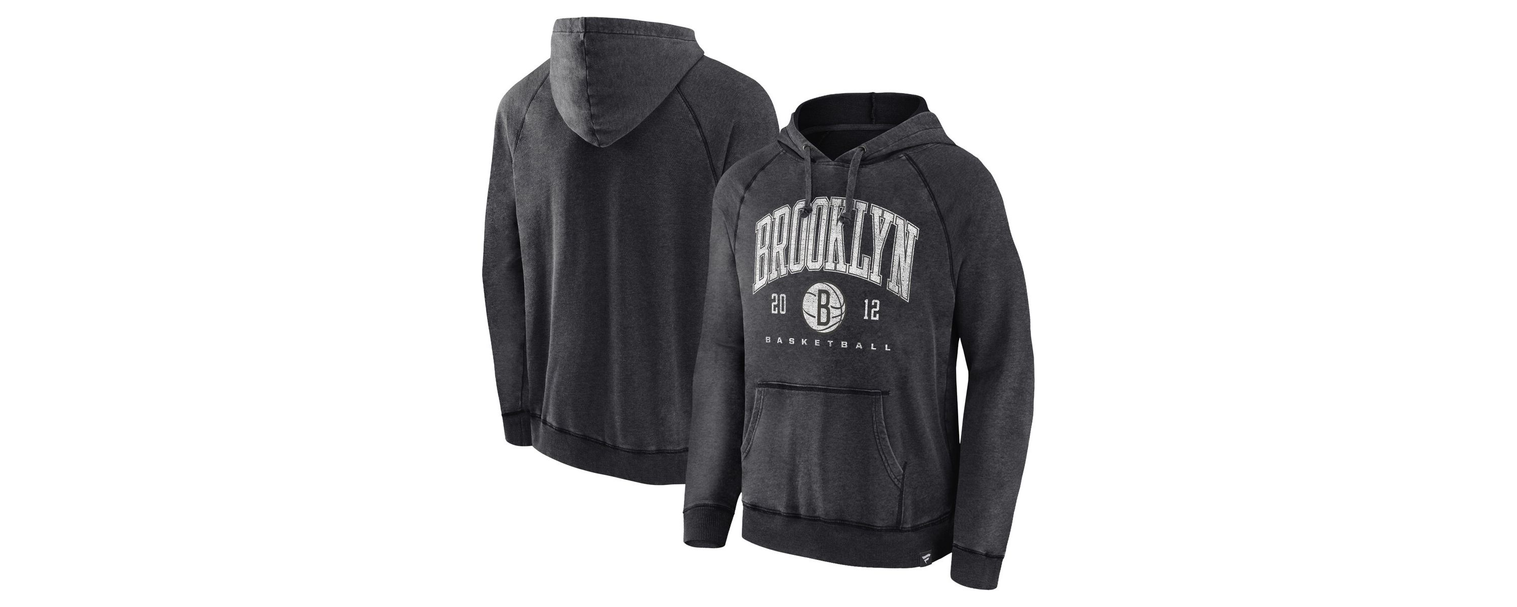 NBA Fanatics Brooklyn Nets Foul Trouble Snow Wash Raglan Pullover Hoodie