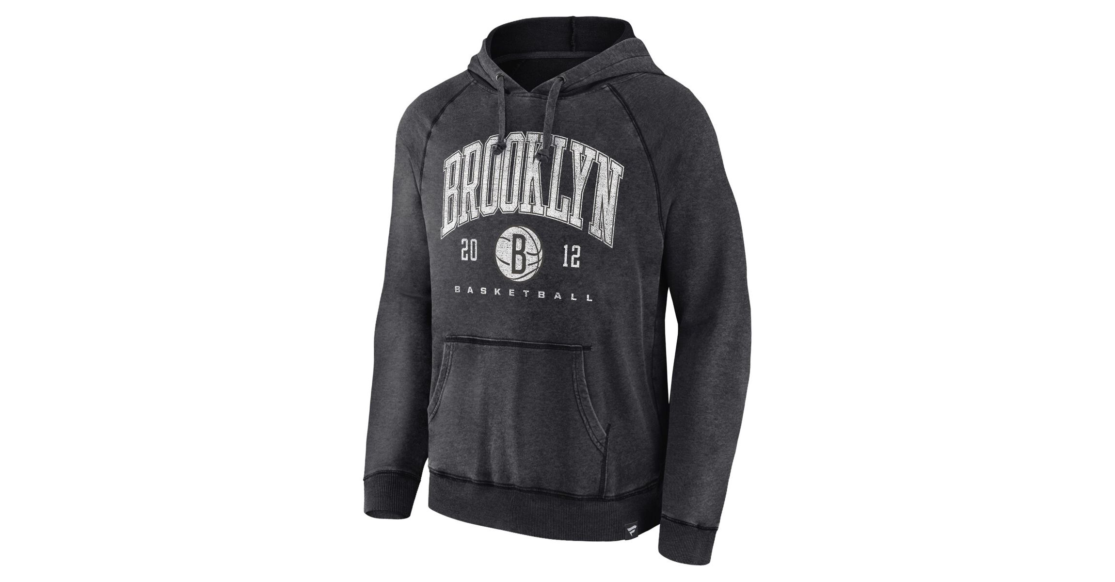 NBA Fanatics Brooklyn Nets Foul Trouble Snow Wash Raglan Pullover Hoodie