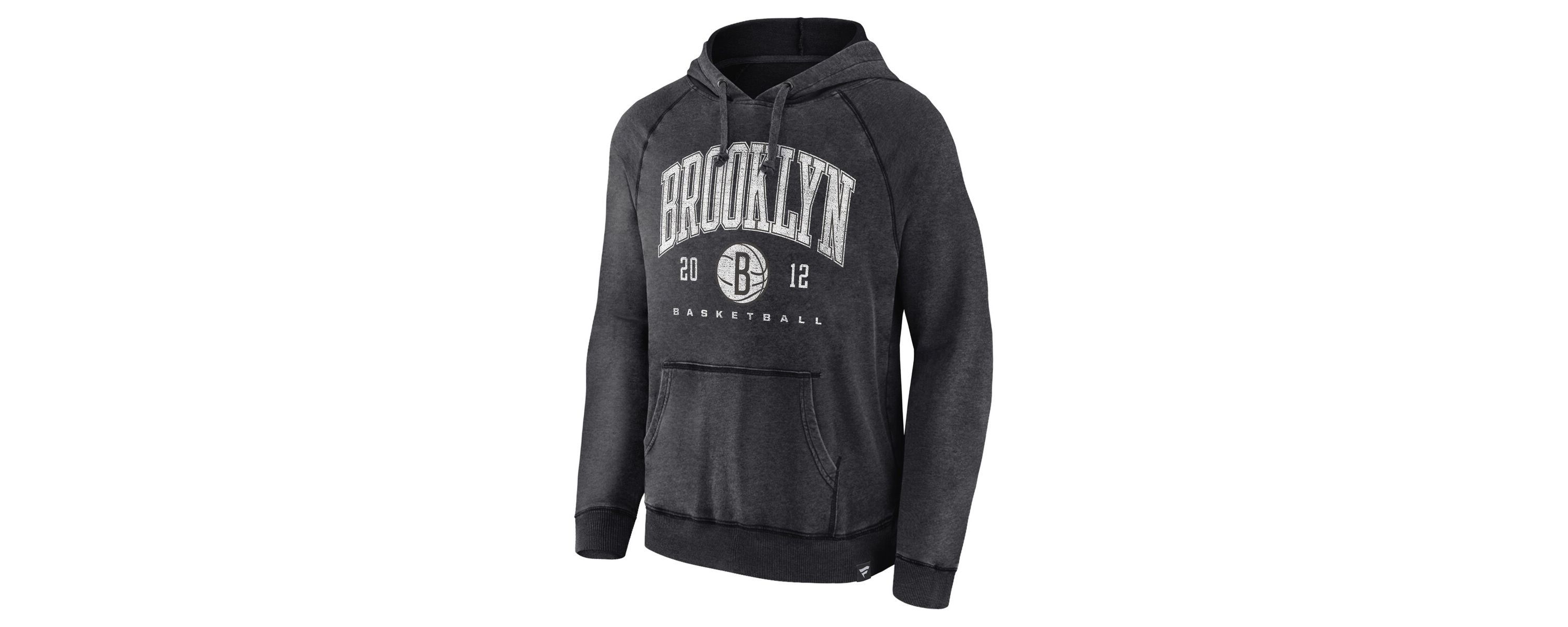 NBA Fanatics Brooklyn Nets Foul Trouble Snow Wash Raglan Pullover Hoodie