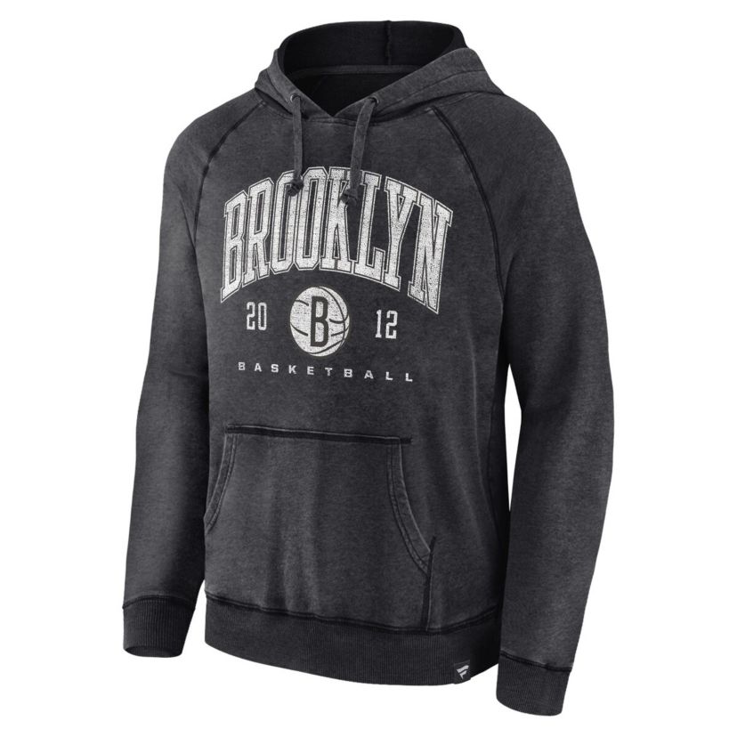 NBA Fanatics Brooklyn Nets Foul Trouble Snow Wash Raglan Pullover Hoodie
