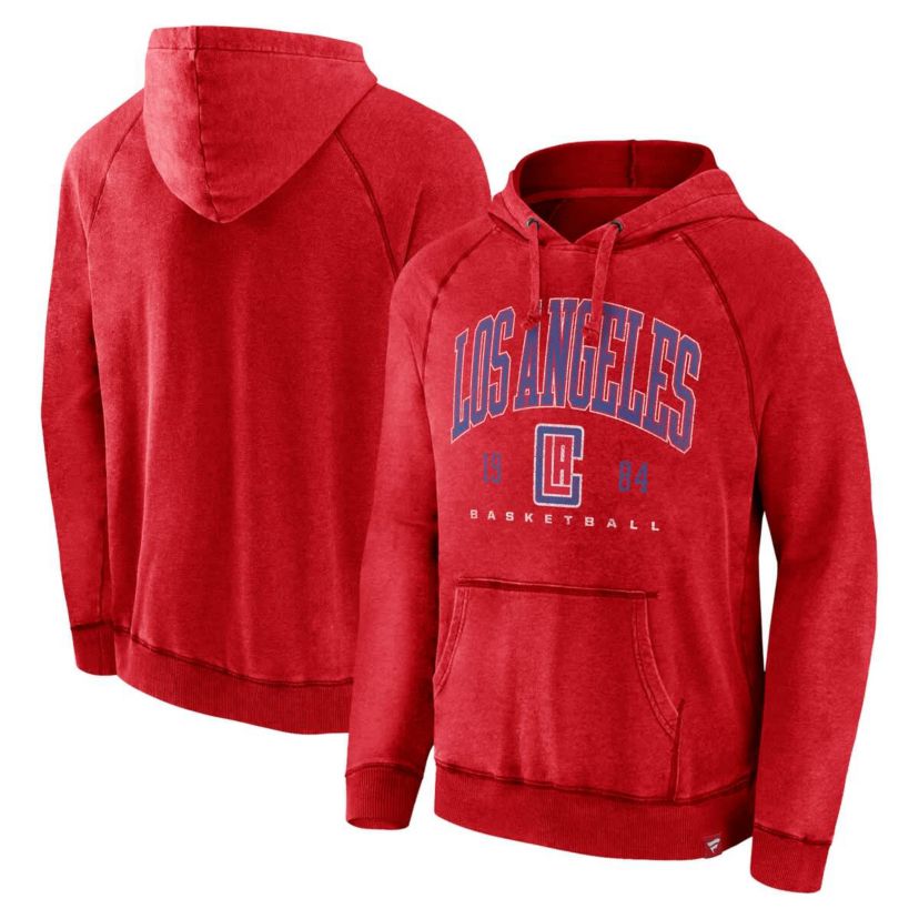 Los Angeles Clippers NBA Fanatics LA Clippers Foul Trouble Snow Wash Raglan Pullover Hoodie