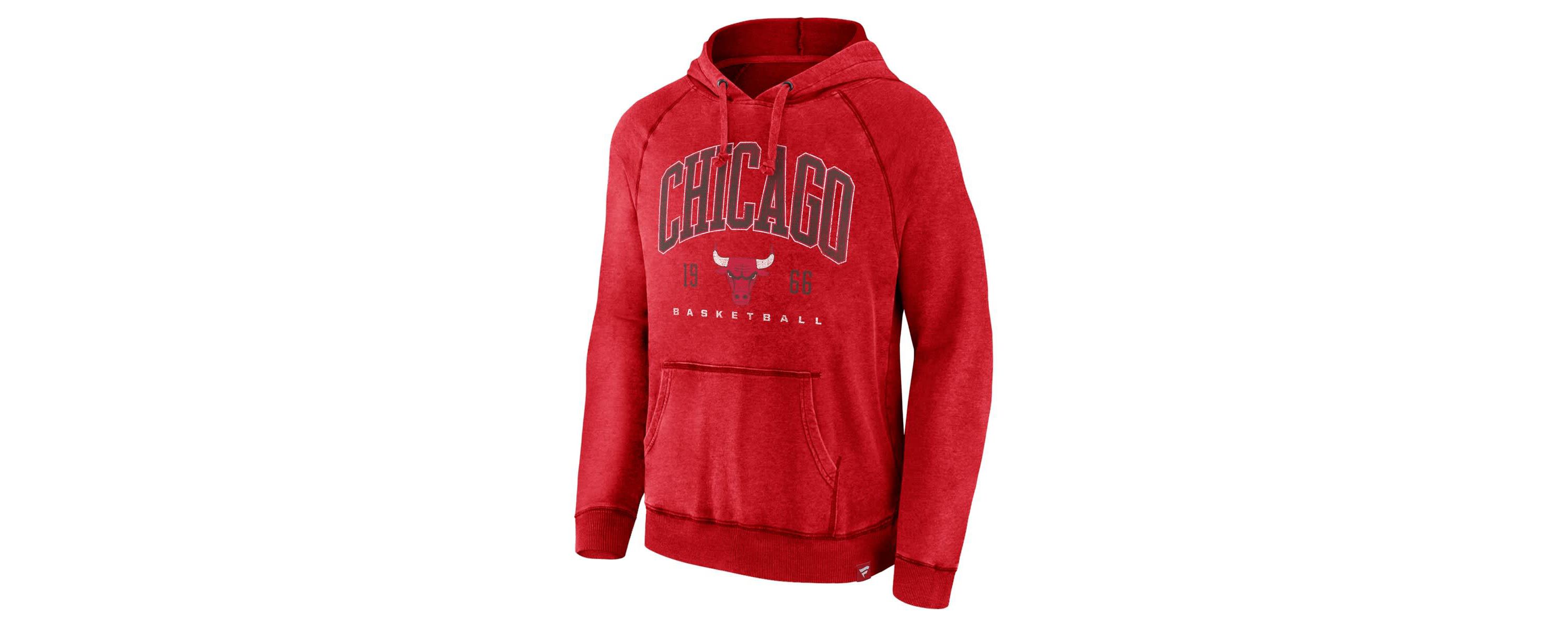 NBA Fanatics Chicago Bulls Foul Trouble Snow Wash Raglan Pullover Hoodie