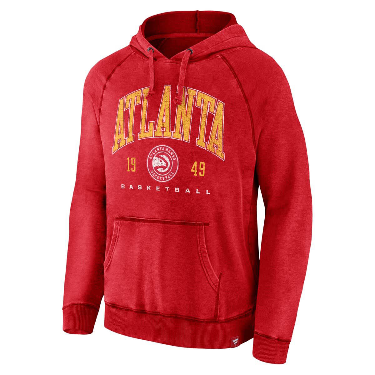 NBA Fanatics Atlanta Hawks Foul Trouble Snow Wash Raglan Pullover Hoodie