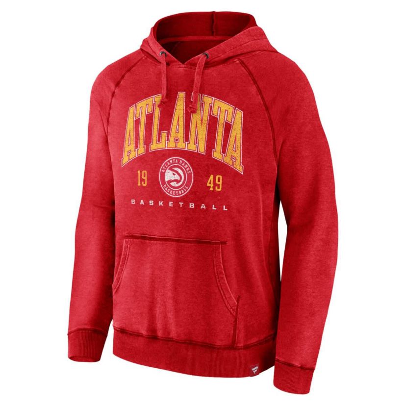 NBA Fanatics Atlanta Hawks Foul Trouble Snow Wash Raglan Pullover Hoodie