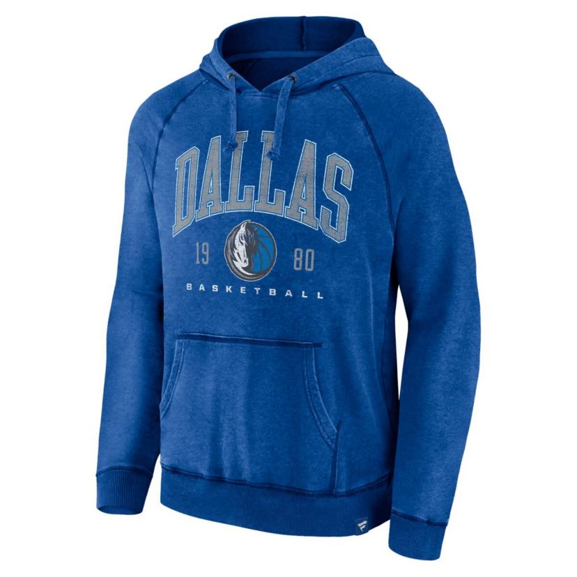NBA Fanatics Dallas Mavericks Foul Trouble Snow Wash Raglan Pullover Hoodie