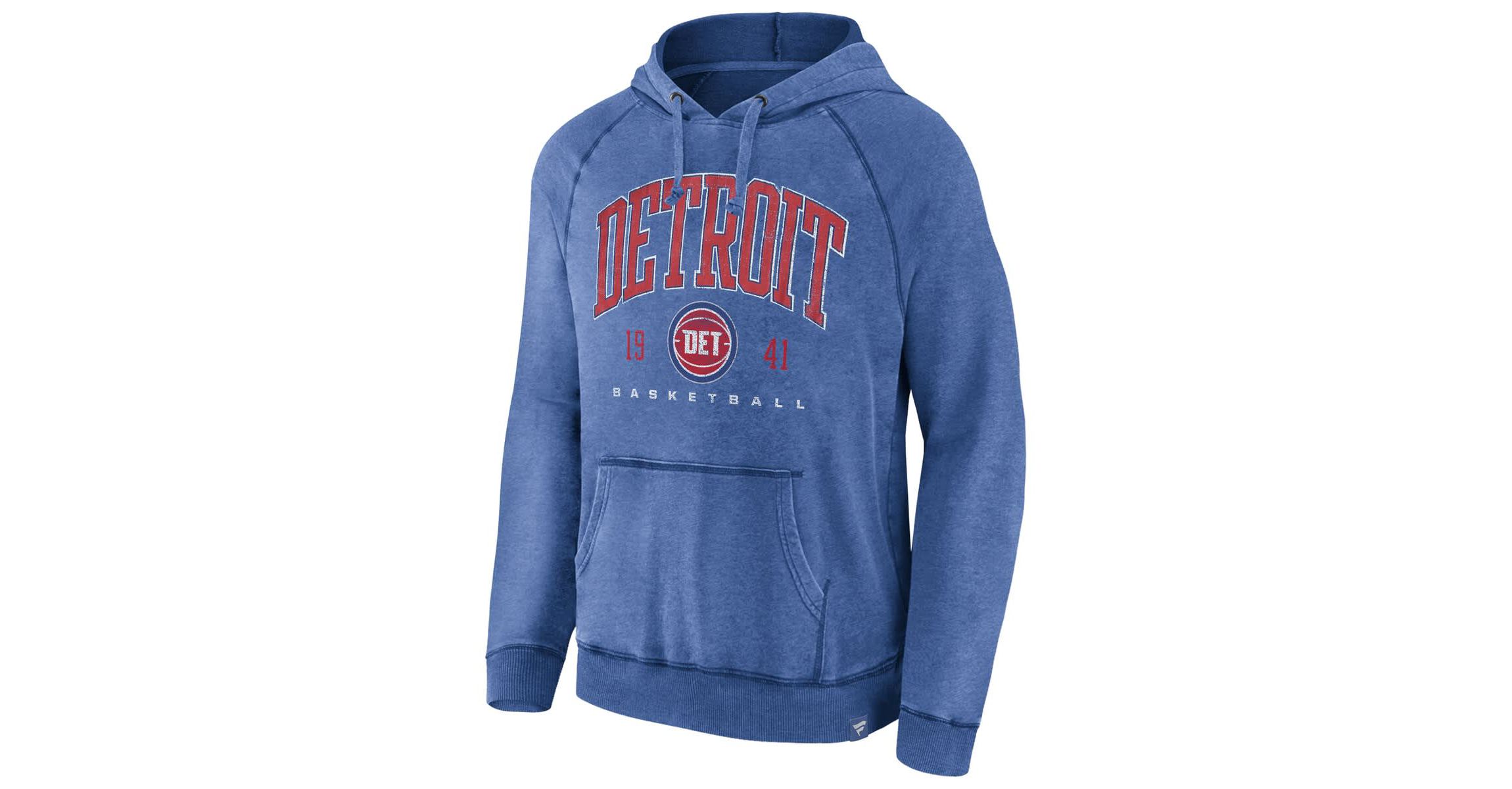 NBA Fanatics Detroit Pistons Foul Trouble Snow Wash Raglan Pullover Hoodie