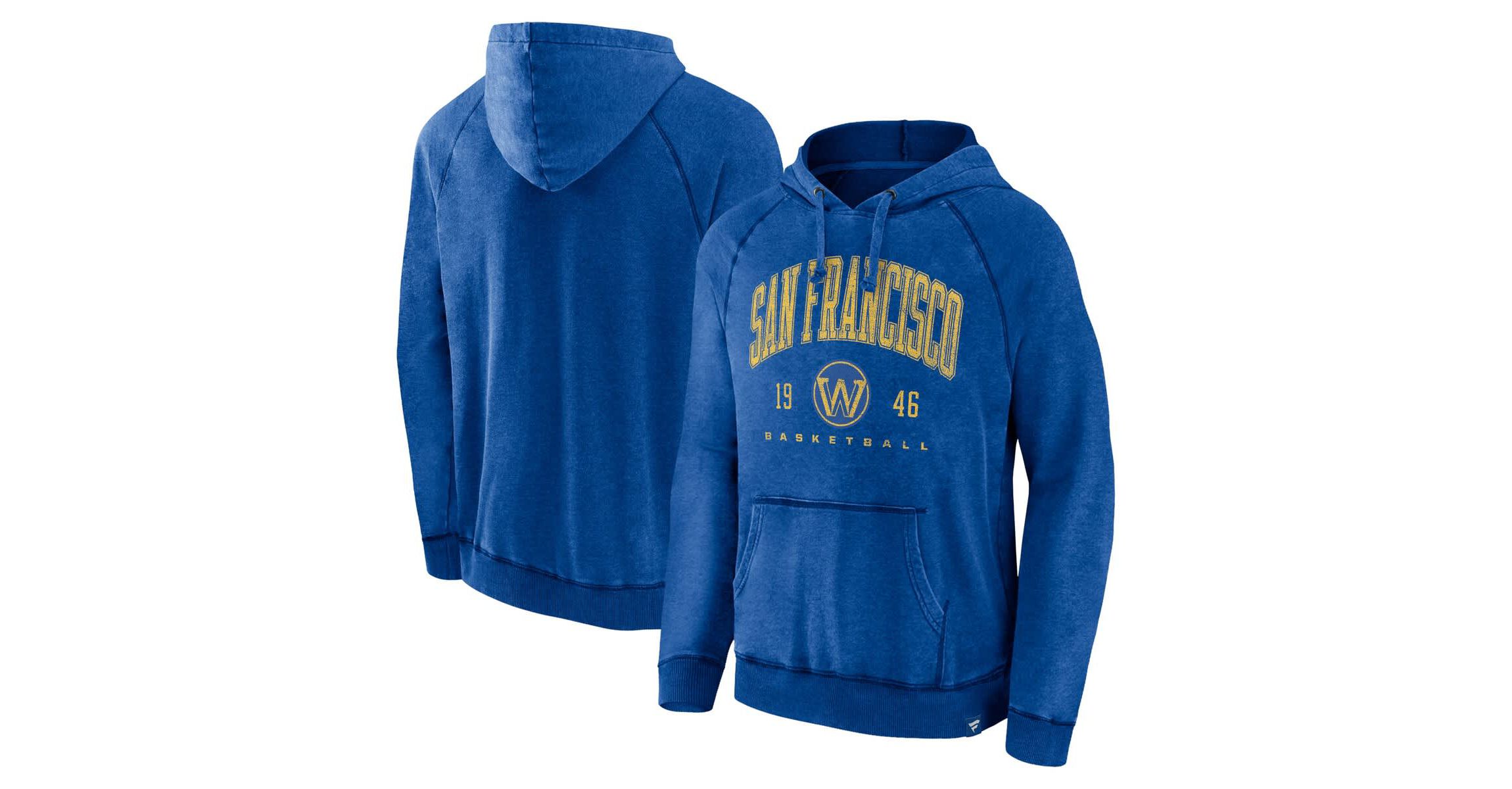 NBA Fanatics Golden State Warriors Foul Trouble Snow Wash Raglan Pullover Hoodie