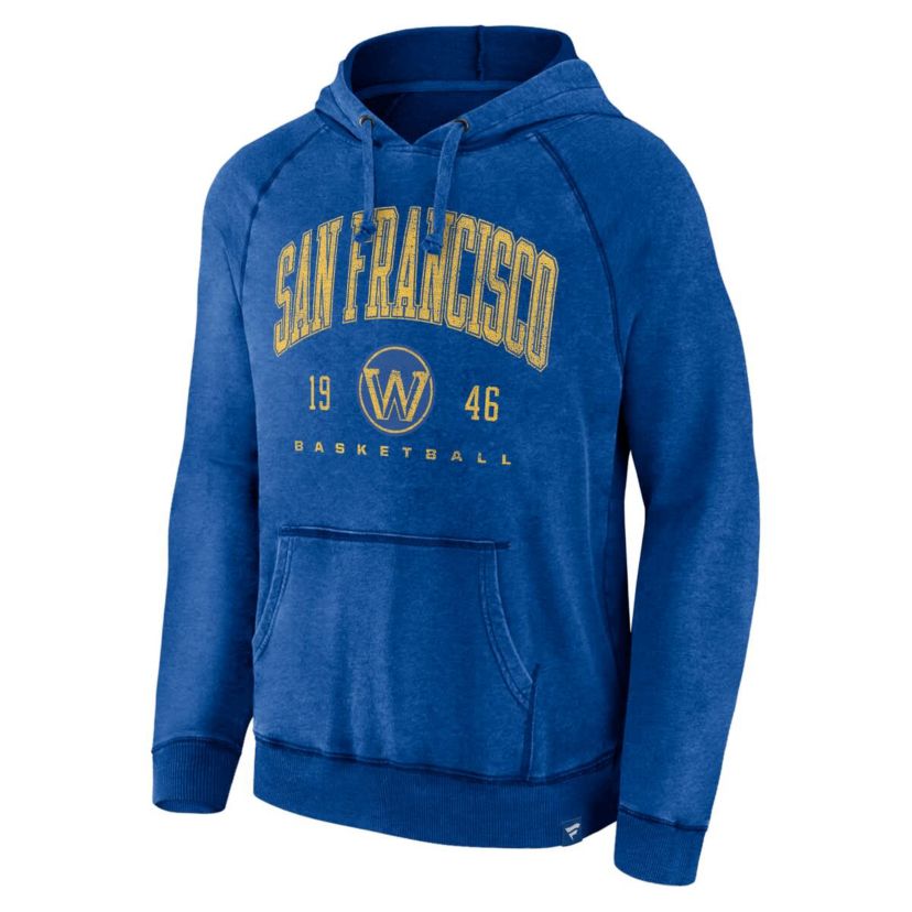 NBA Fanatics Golden State Warriors Foul Trouble Snow Wash Raglan Pullover Hoodie