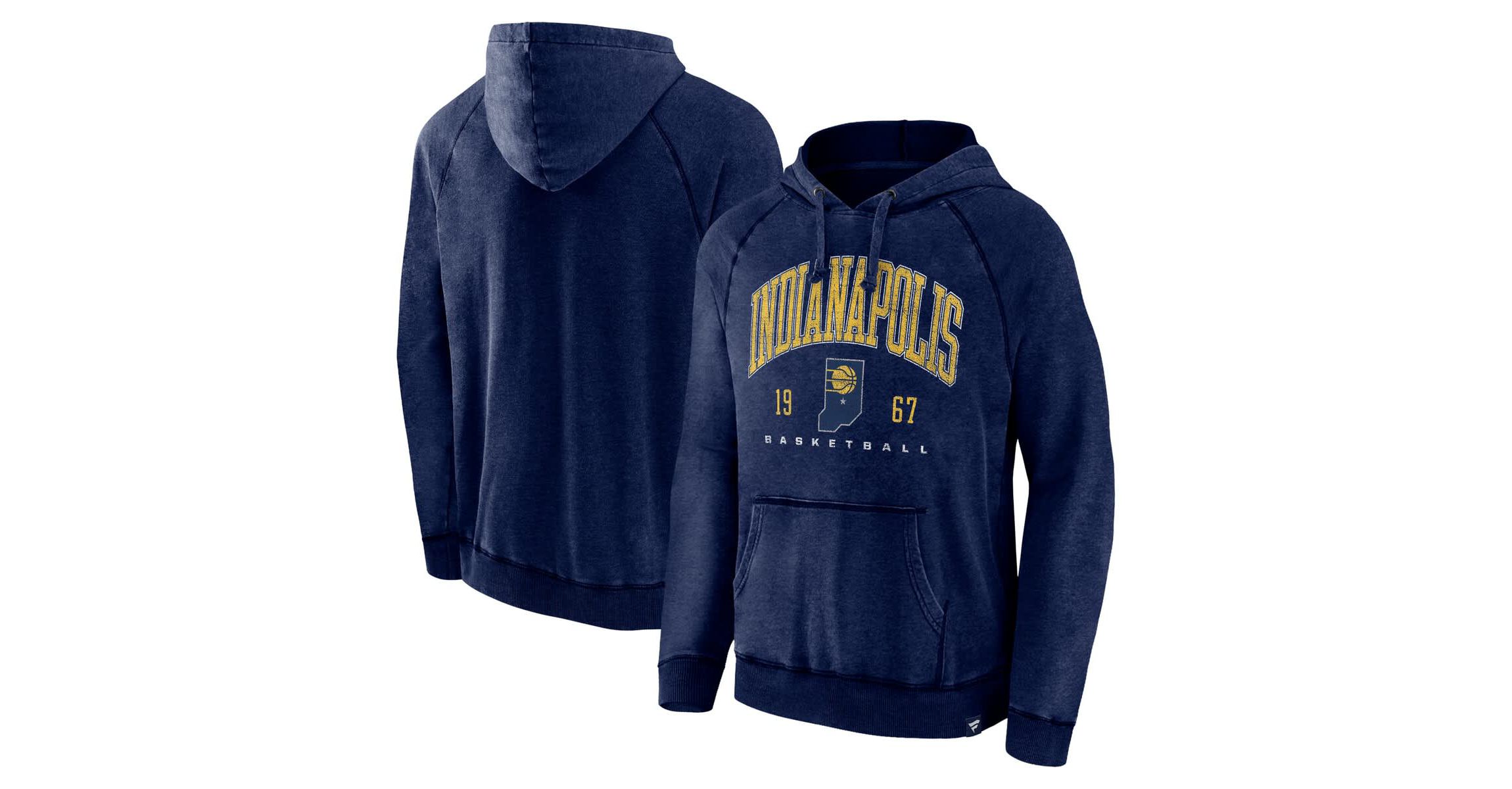 NBA Fanatics Indiana Pacers Foul Trouble Snow Wash Raglan Pullover Hoodie