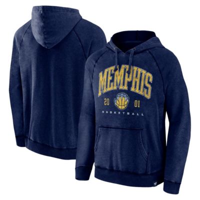 Men's NBA Fanatics Memphis Grizzlies Foul Trouble Snow Wash Raglan Pullover Hoodie, Blue, Large