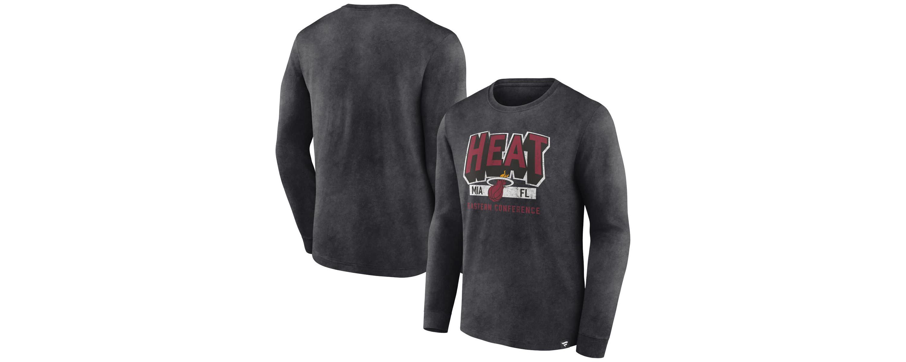NBA Fanatics Miami Heat Front Court Press Snow Wash Long Sleeve T-Shirt