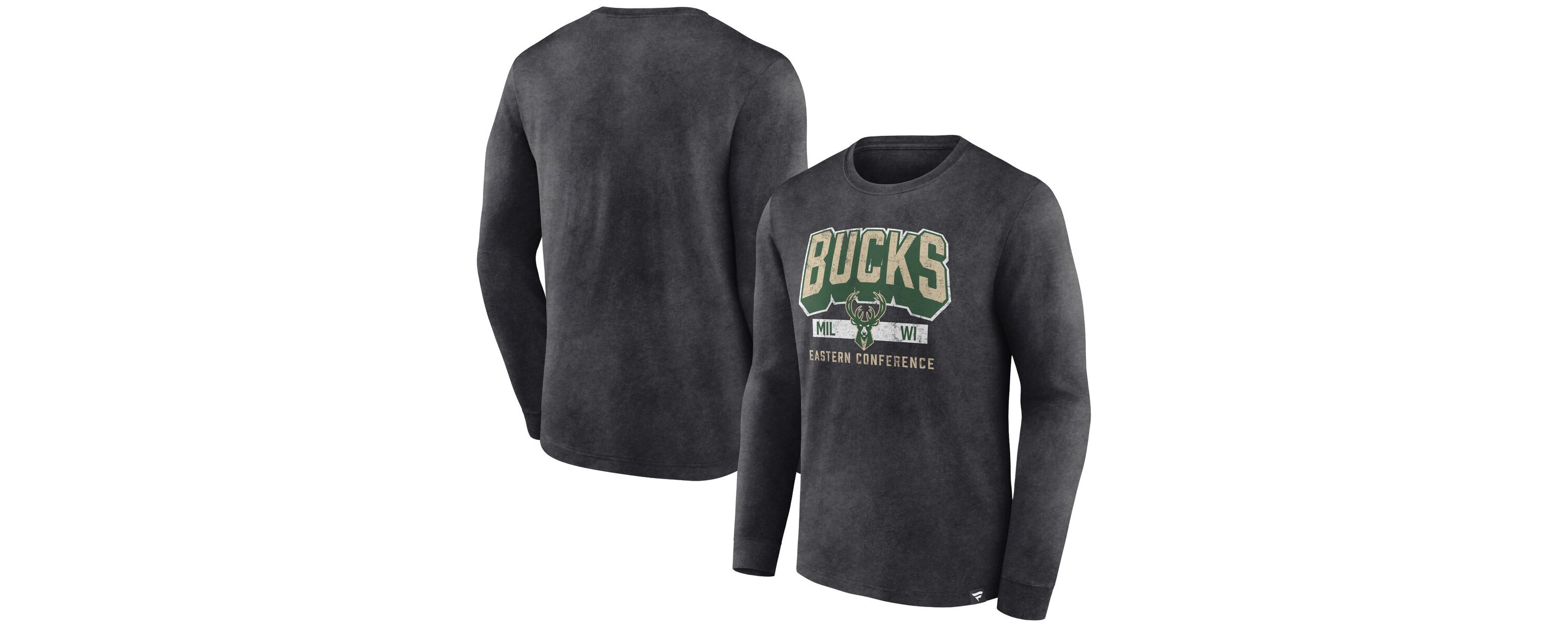 NBA Fanatics Milwaukee Bucks Front Court Press Snow Wash Long Sleeve T-Shirt