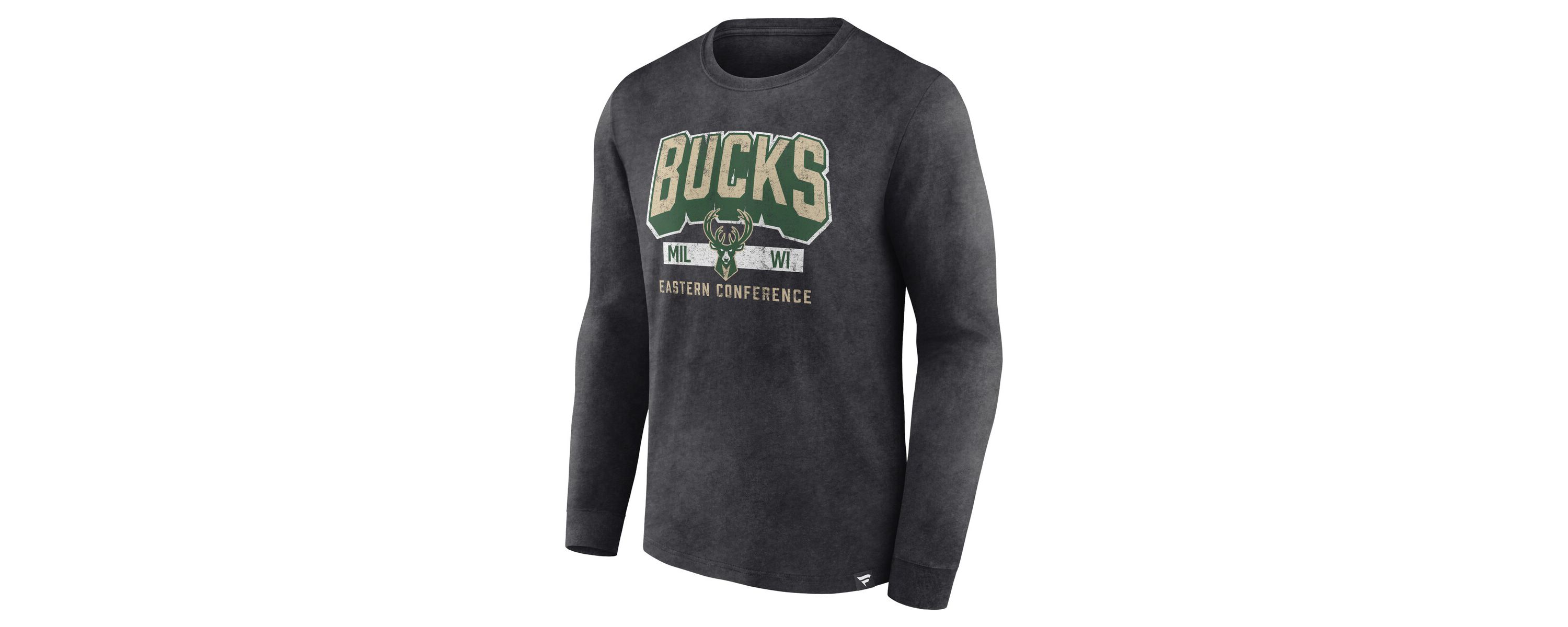 NBA Fanatics Milwaukee Bucks Front Court Press Snow Wash Long Sleeve T-Shirt