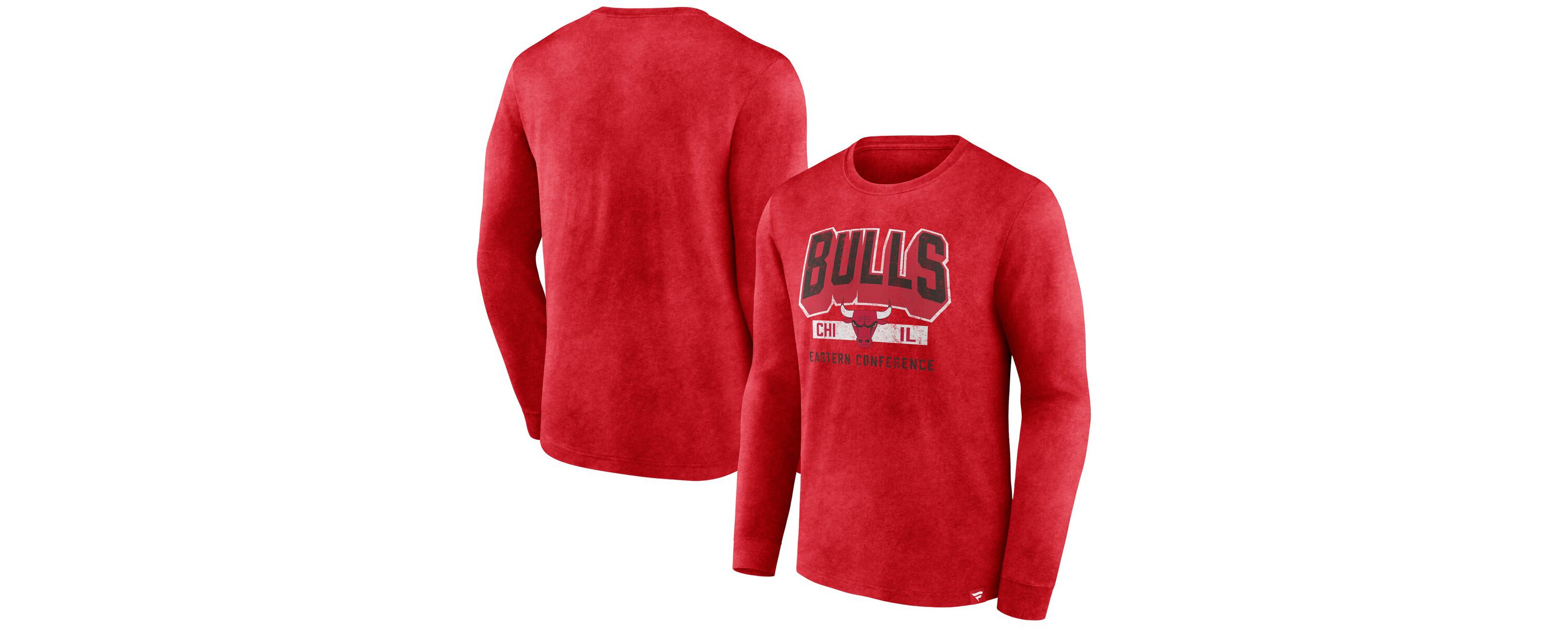 NBA Fanatics Chicago Bulls Front Court Press Snow Wash Long Sleeve T-Shirt