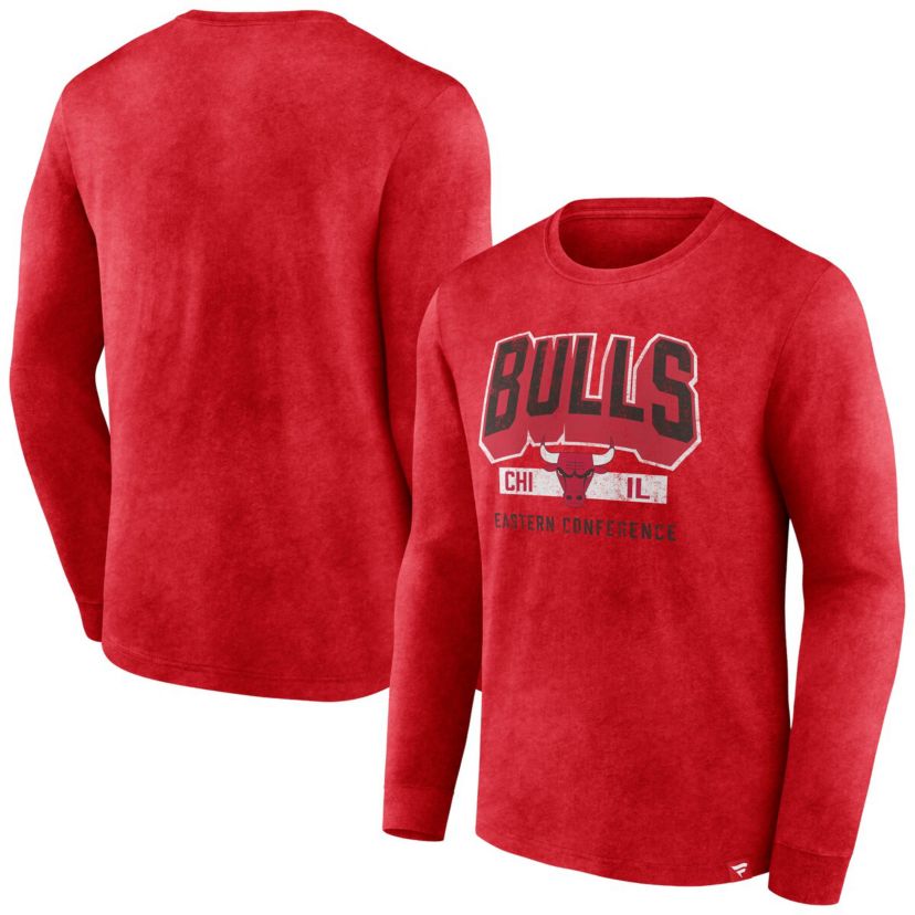 NBA Fanatics Chicago Bulls Front Court Press Snow Wash Long Sleeve T-Shirt