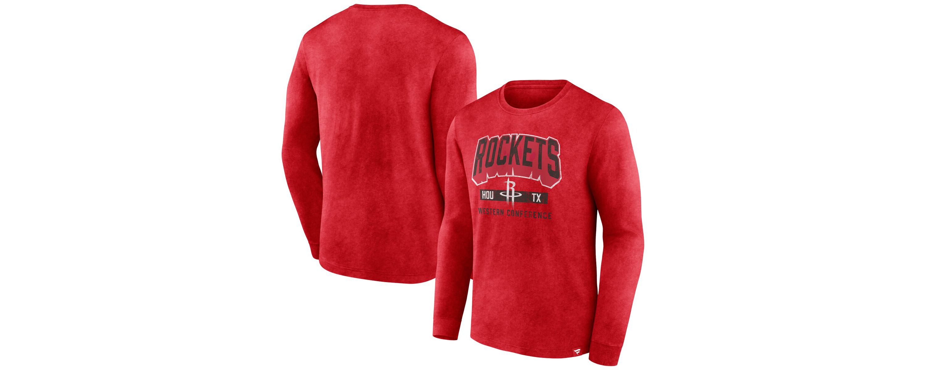 NBA Fanatics Houston Rockets Front Court Press Snow Wash Long Sleeve T-Shirt