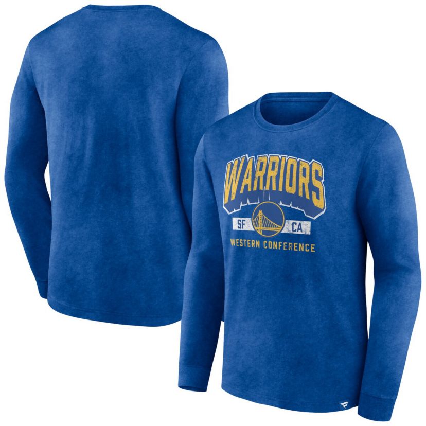 NBA Fanatics Golden State Warriors Front Court Press Snow Wash Long Sleeve T-Shirt