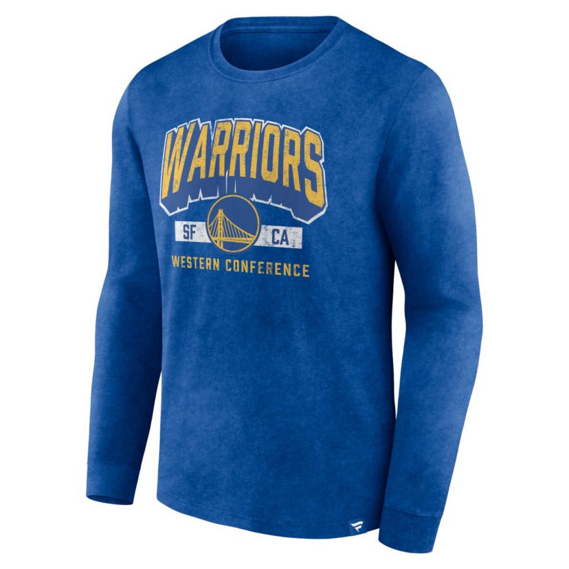 NBA Fanatics Golden State Warriors Front Court Press Snow Wash Long Sleeve T-Shirt