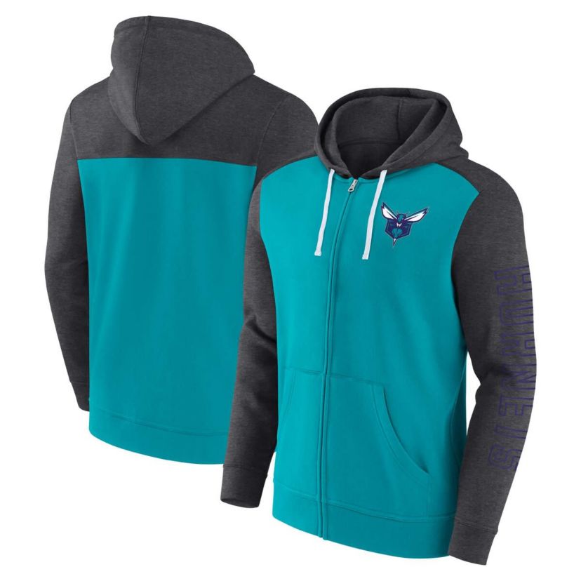 NBA Fanatics Charlotte Hornets Offensive Line Up Full-Zip Hoodie