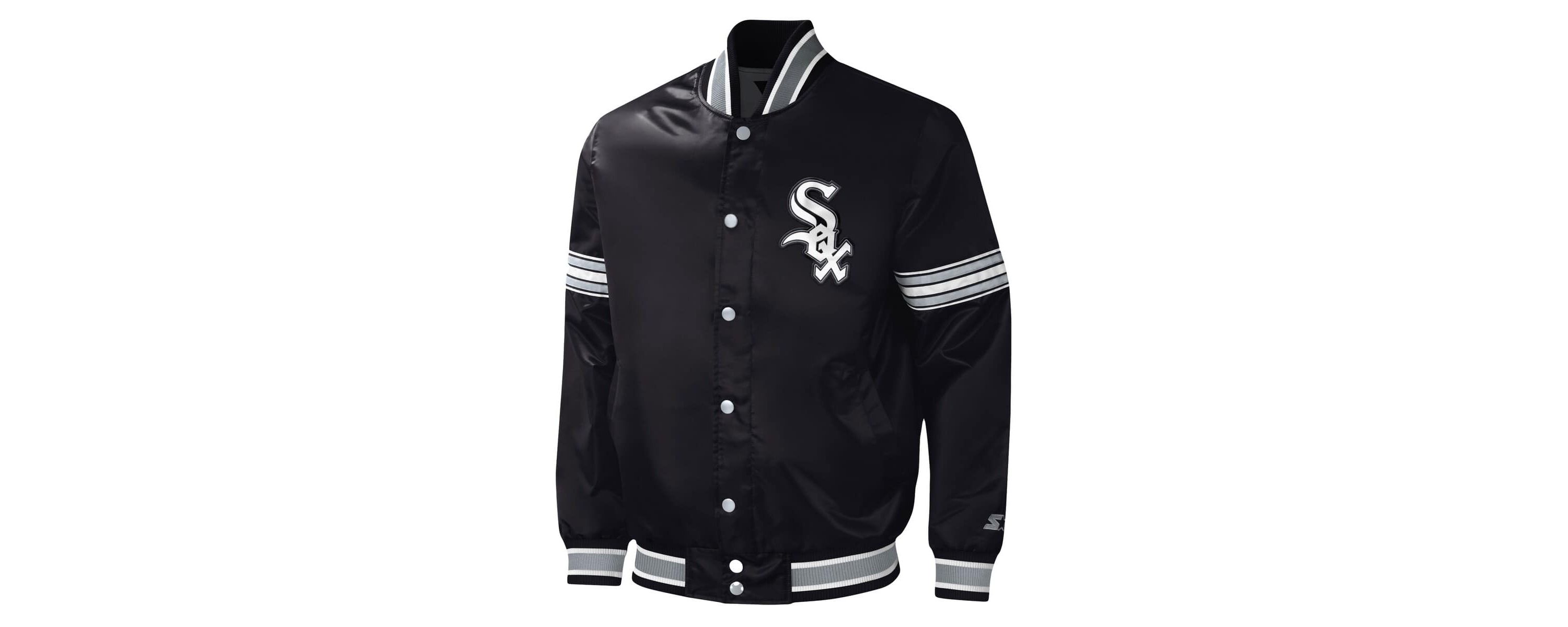 Chicago White Sox MLB Chicago Sox Midfield Satin Full-Snap Varsity Jacket