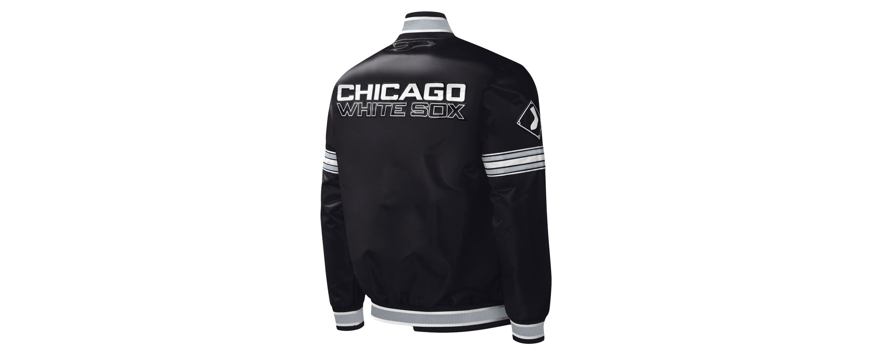 Chicago White Sox MLB Chicago Sox Midfield Satin Full-Snap Varsity Jacket
