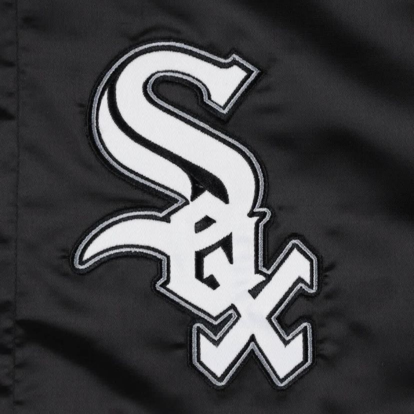Chicago White Sox MLB Chicago Sox Midfield Satin Full-Snap Varsity Jacket