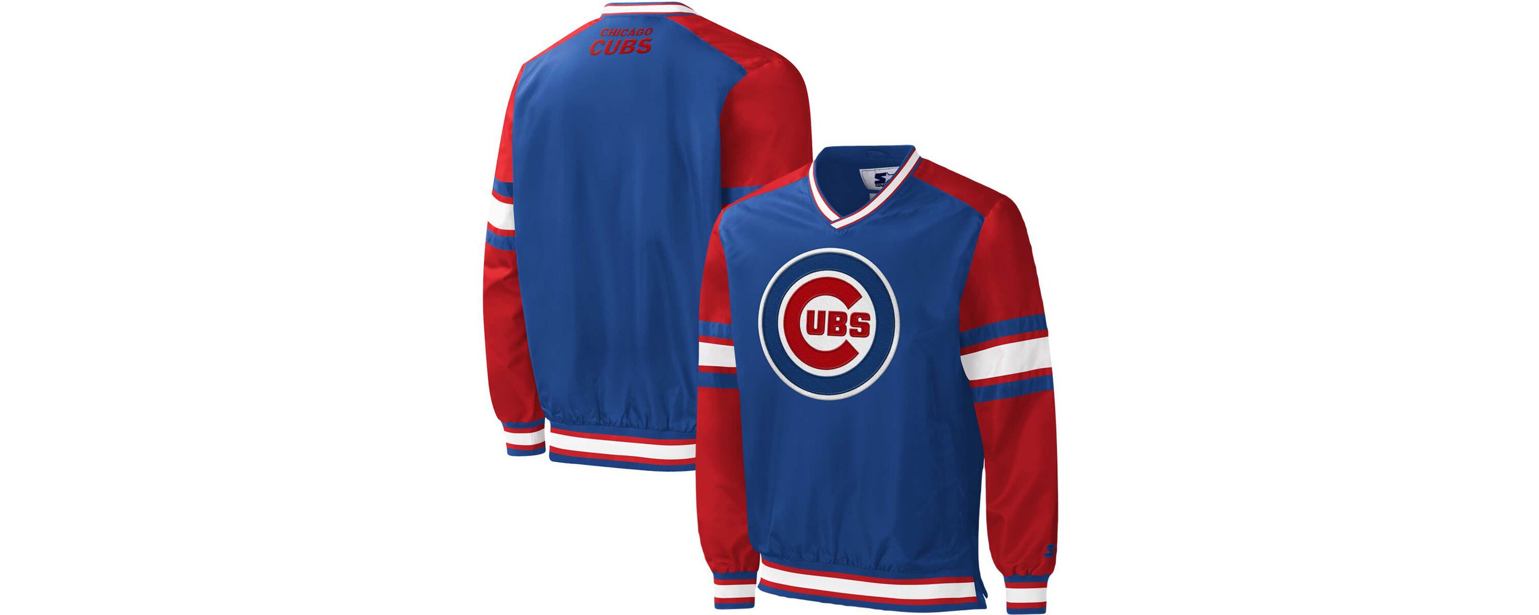 MLB Chicago Cubs Yardline V-Neck Pullover Windbreaker