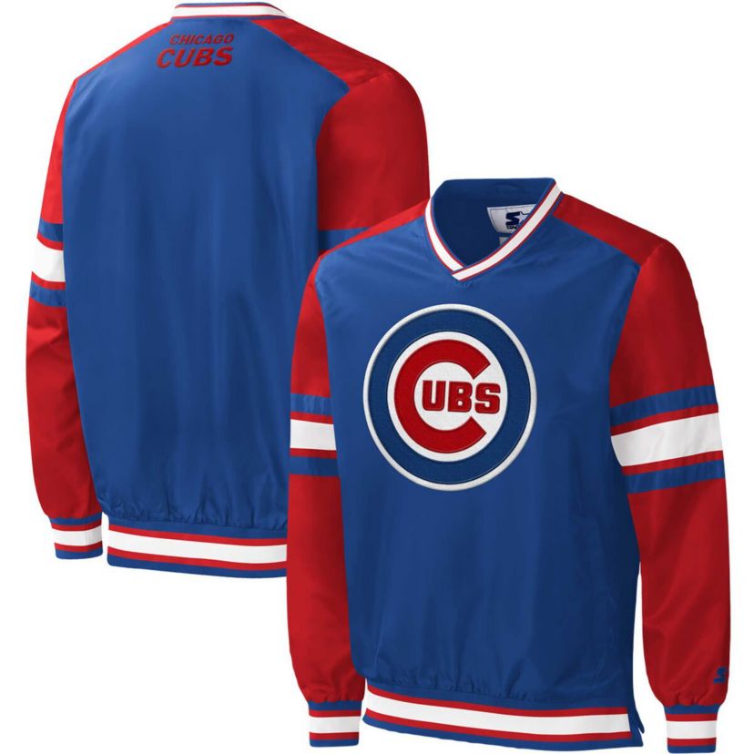 MLB Chicago Cubs Yardline V-Neck Pullover Windbreaker