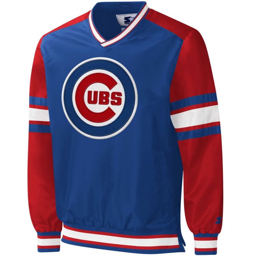 MLB Chicago Cubs Yardline V-Neck Pullover Windbreaker