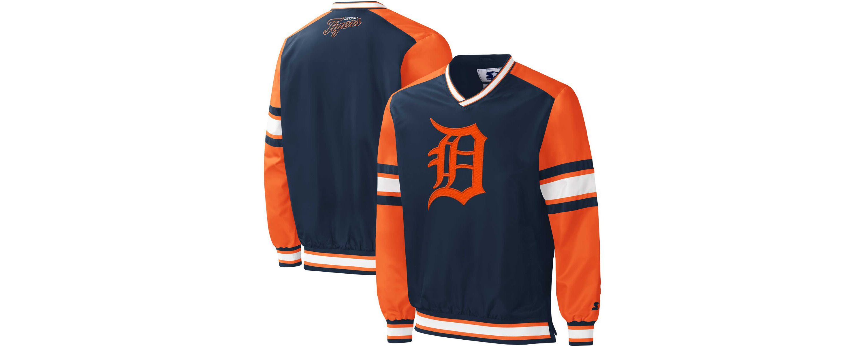 MLB Detroit Tigers Yardline V-Neck Pullover Windbreaker