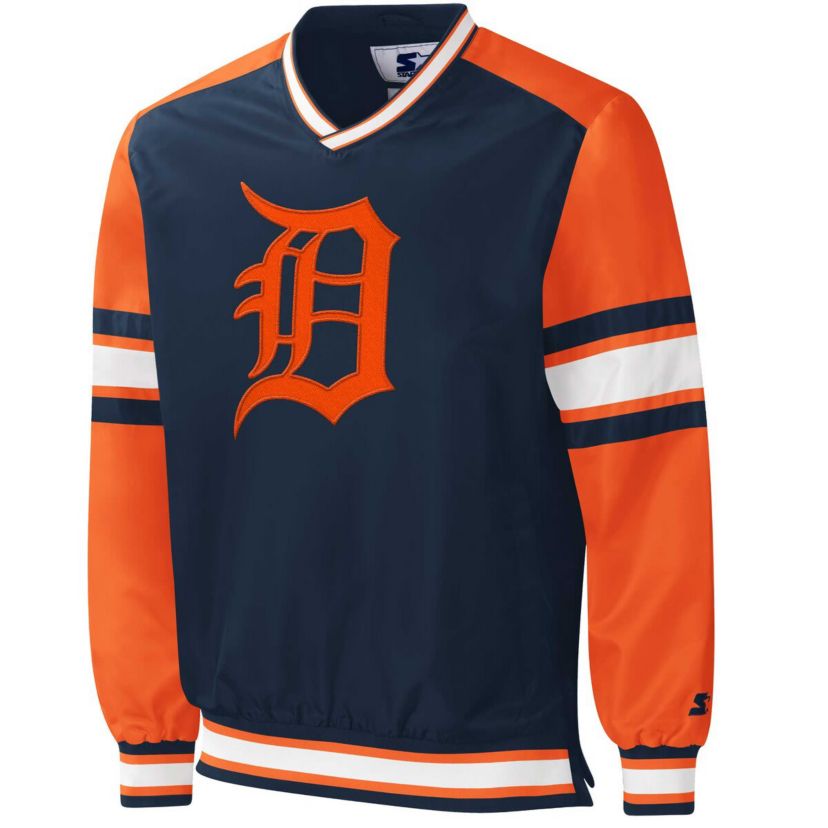 MLB Detroit Tigers Yardline V-Neck Pullover Windbreaker